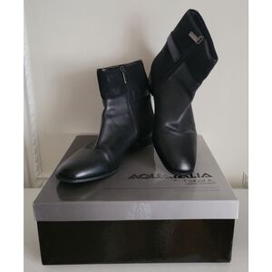 Aquatalia Black Weatherproof Ankle Boot Lake Anil with Box